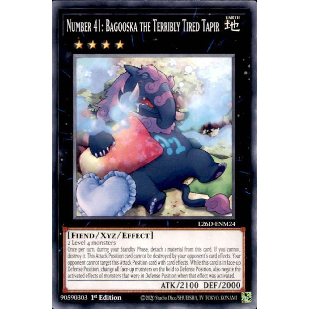 Number 41: Bagooska the Terribly Tired Tapir L26D-ENM24 Yu-Gi-Oh! Card from the Legendary Modern Decks 2026 Set