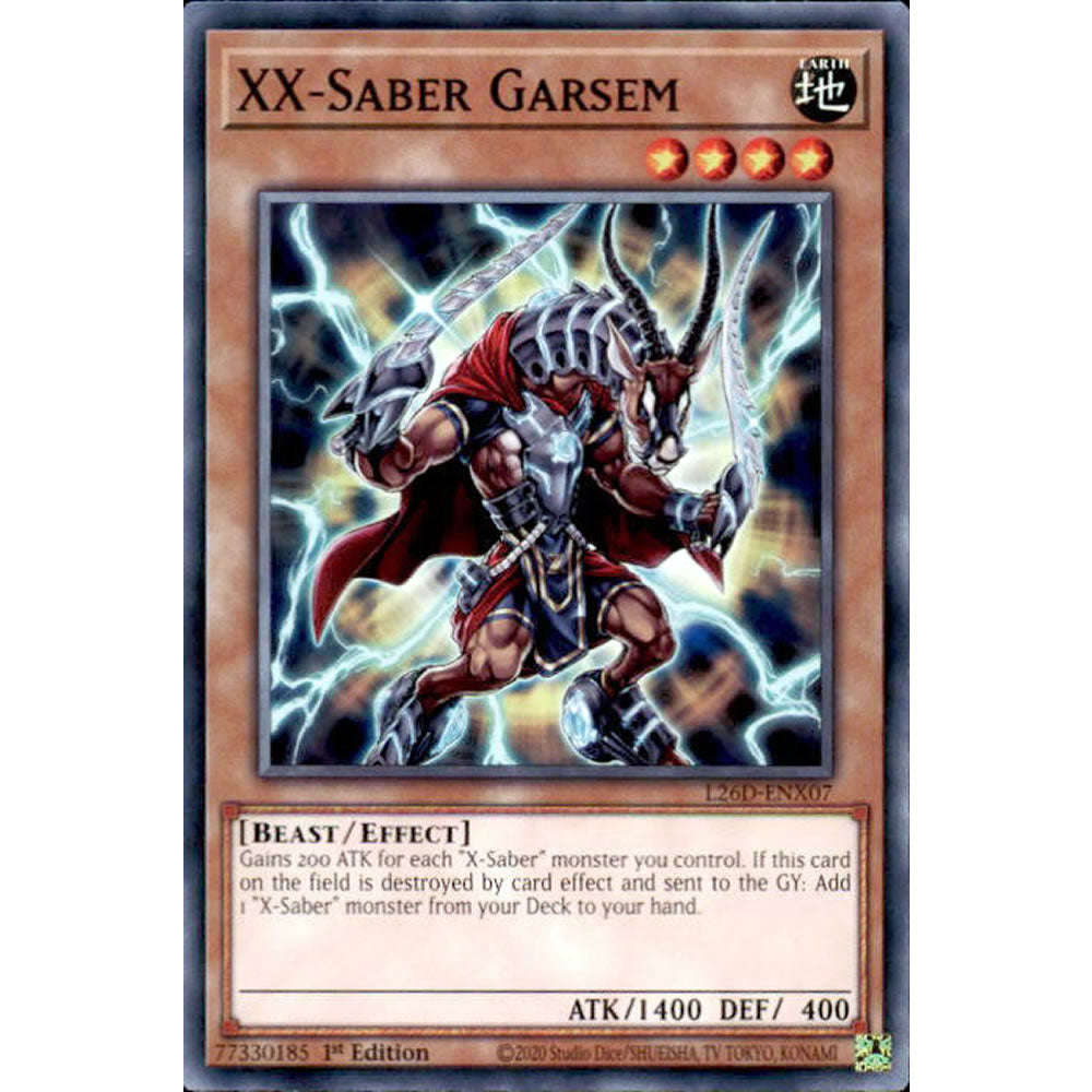 XX-Saber Garsem L26D-ENX07 Yu-Gi-Oh! Card from the Legendary Modern Decks 2026 Set