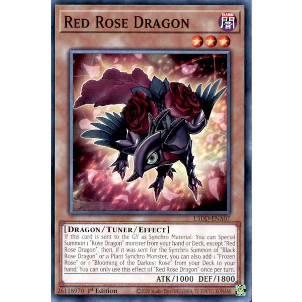 Red Rose Dragon L5DD-ENA07 Yu-Gi-Oh! Card from the Legendary 5D's Decks Set