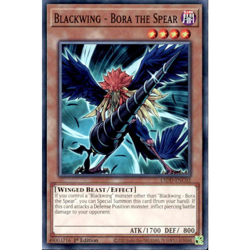 Blackwing - Bora the Spear L5DD-ENC02 Yu-Gi-Oh! Card from the Legendary 5D's Decks Set