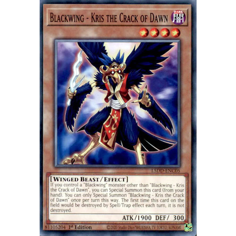 Blackwing - Kris the Crack of Dawn L5DD-ENC05 Yu-Gi-Oh! Card from the Legendary 5D's Decks Set