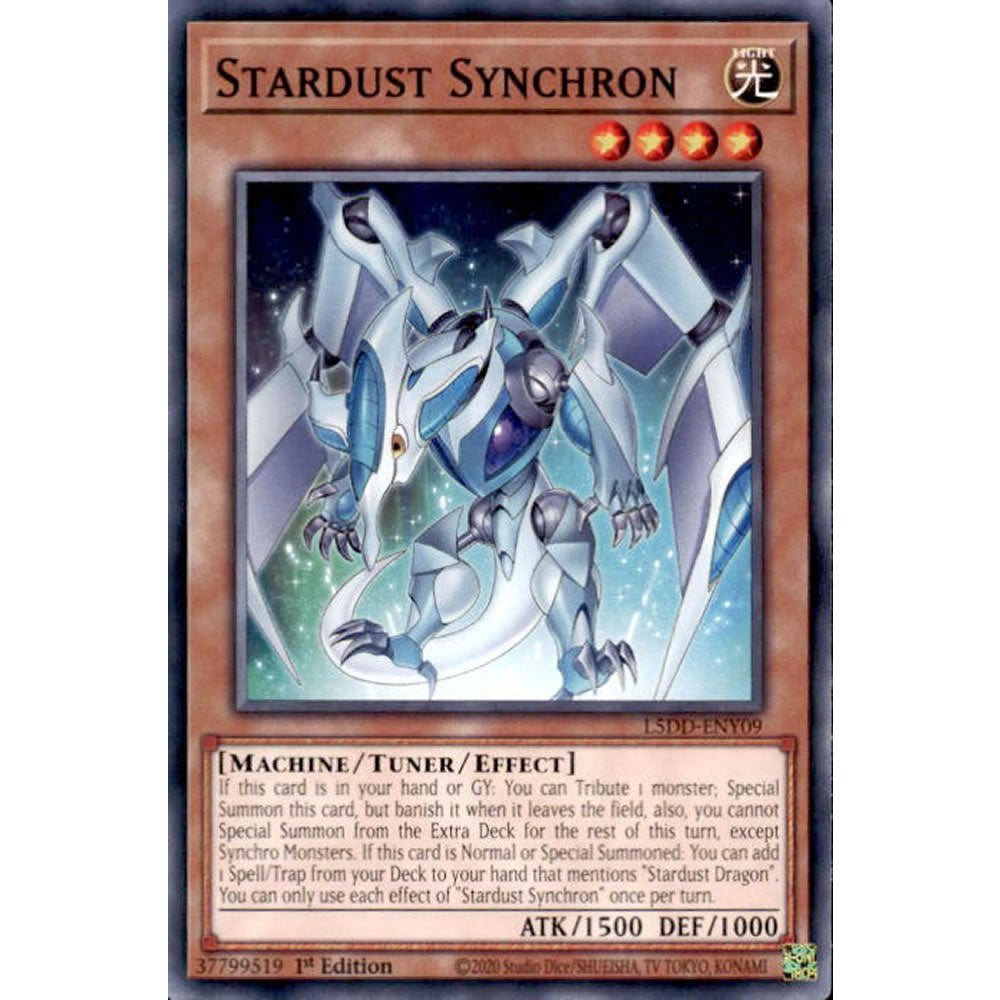 Stardust Synchron L5DD-ENY09 Yu-Gi-Oh! Card from the Legendary 5D's Decks Set