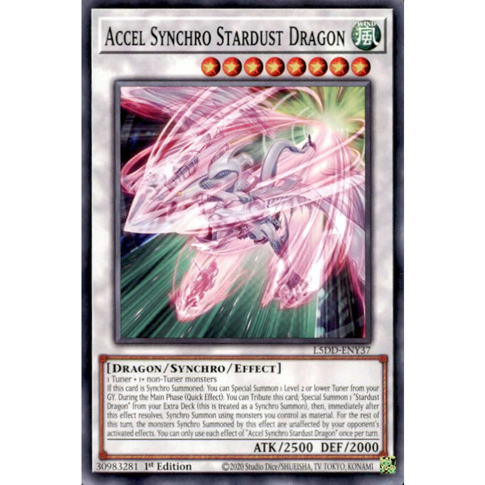 Accel Synchro Stardust Dragon L5DD-ENY37 Yu-Gi-Oh! Card from the Legendary 5D's Decks Set