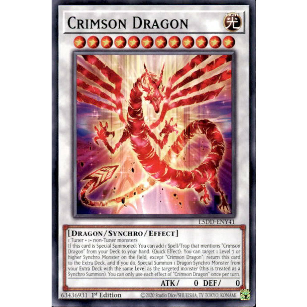 Crimson Dragon L5DD-ENY41 Yu-Gi-Oh! Card from the Legendary 5D's Decks Set