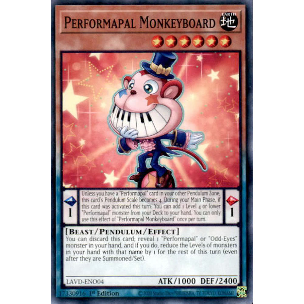 Performapal Monkeyboard LAVD-ENO04 Yu-Gi-Oh! Card from the Legendary Arc-V Decks Set