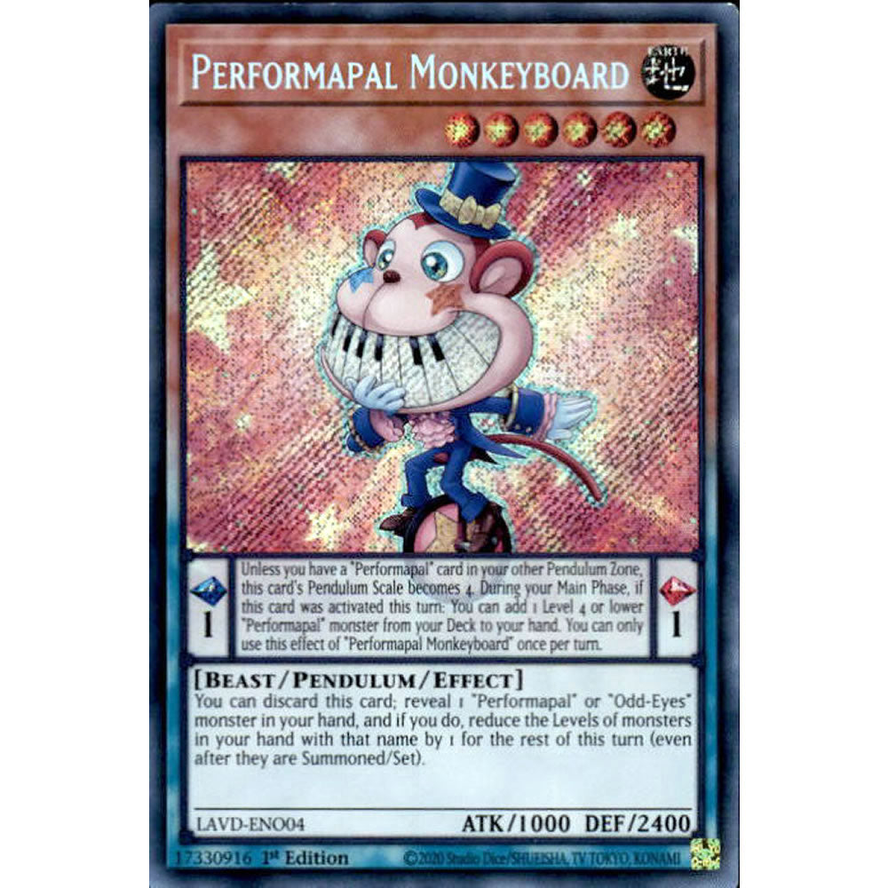 Performapal Monkeyboard LAVD-ENO04 Yu-Gi-Oh! Card from the Legendary Arc-V Decks Set