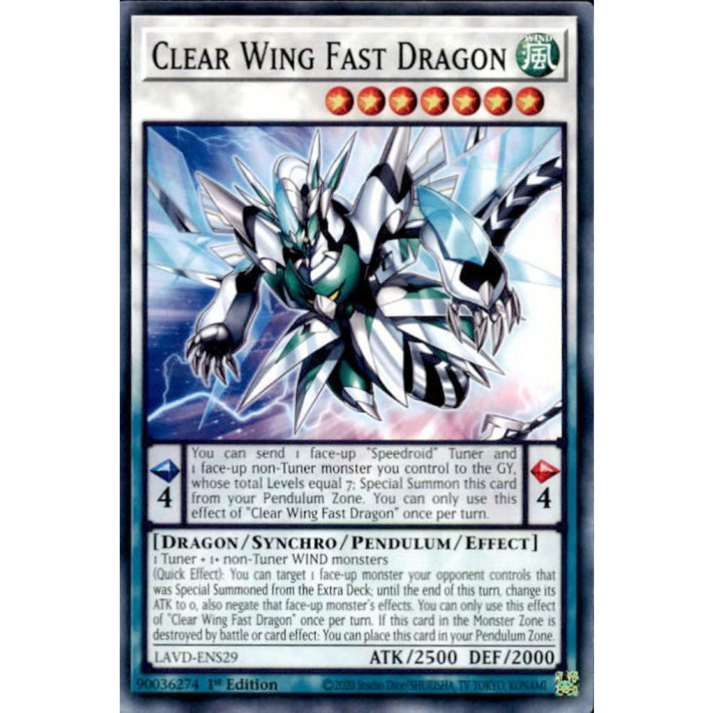 Clear Wing Fast Dragon LAVD-ENS29 Yu-Gi-Oh! Card from the Legendary Arc-V Decks Set