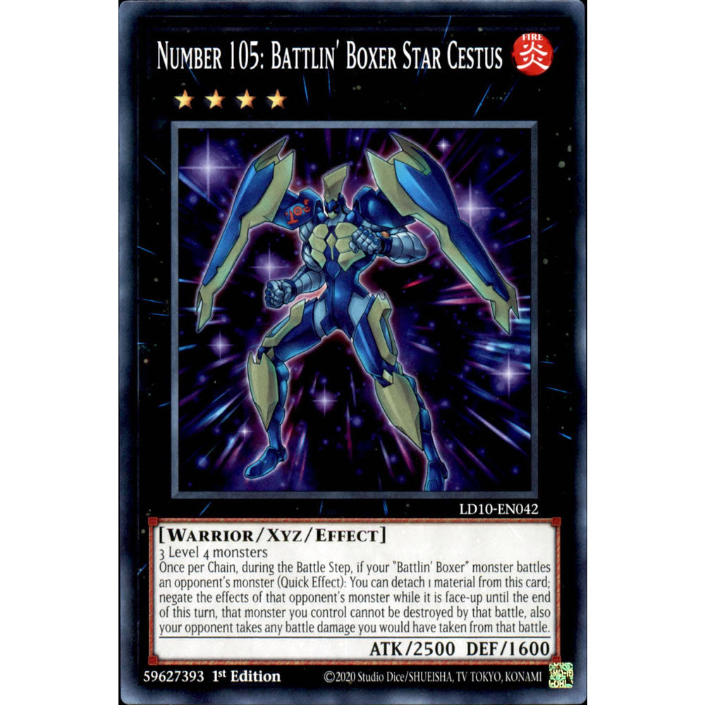 Number 105: Battlin' Boxer Star Cestus LD10-EN042 Yu-Gi-Oh! Card from the Legendary Duelists: Soulburning Volcano Set