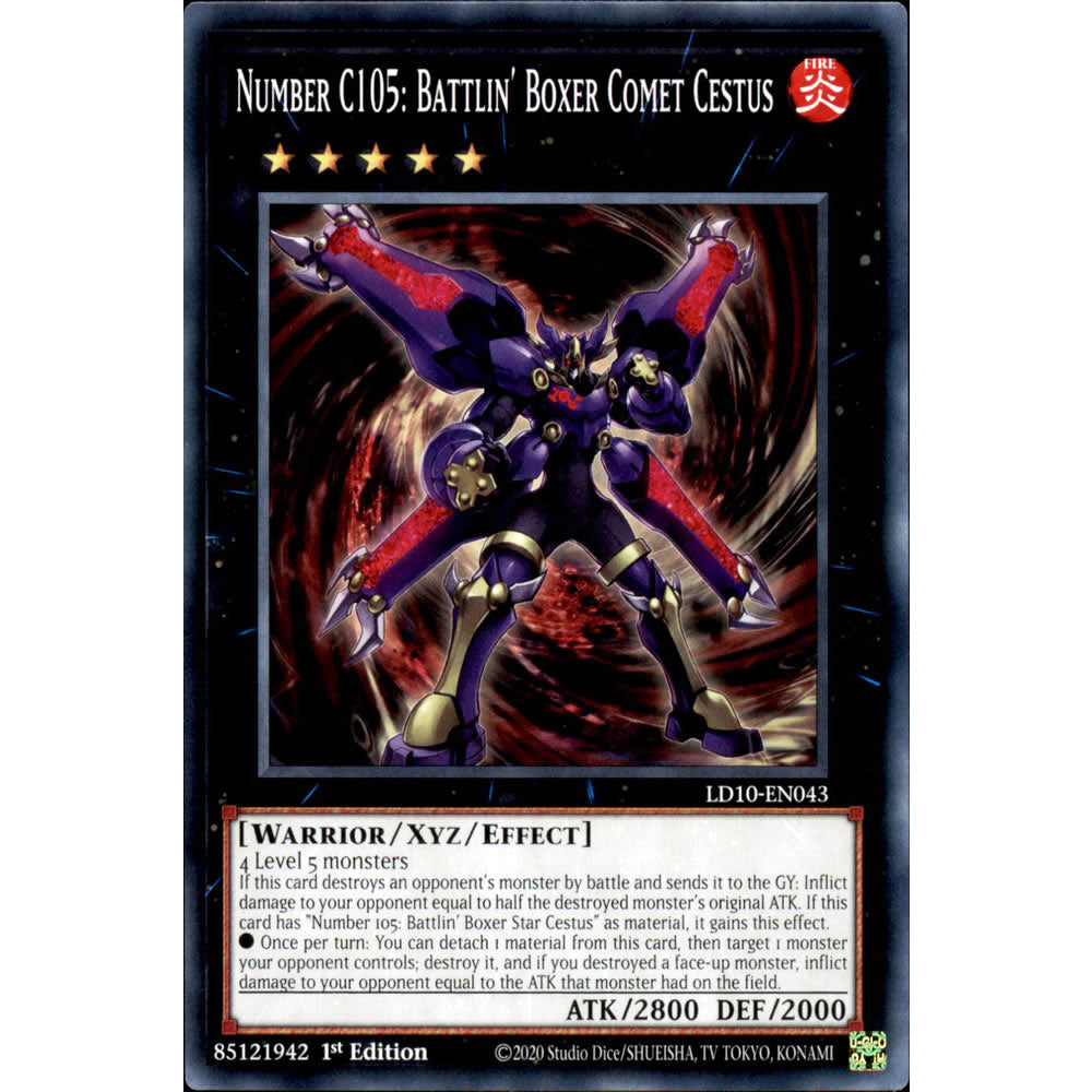 Number C105: Battlin' Boxer Comet Cestus LD10-EN043 Yu-Gi-Oh! Card from the Legendary Duelists: Soulburning Volcano Set