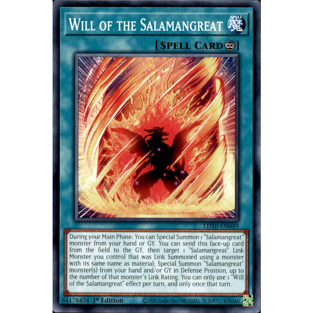 Will of the Salamangreat LD10-EN049 Yu-Gi-Oh! Card from the Legendary Duelists: Soulburning Volcano Set