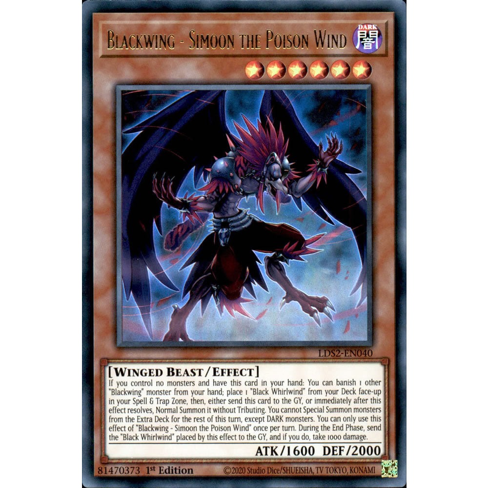 Blackwing - Simoon the Poison Wind LDS2-EN040 Yu-Gi-Oh! Card from the Legendary Duelists: Season 2 Set