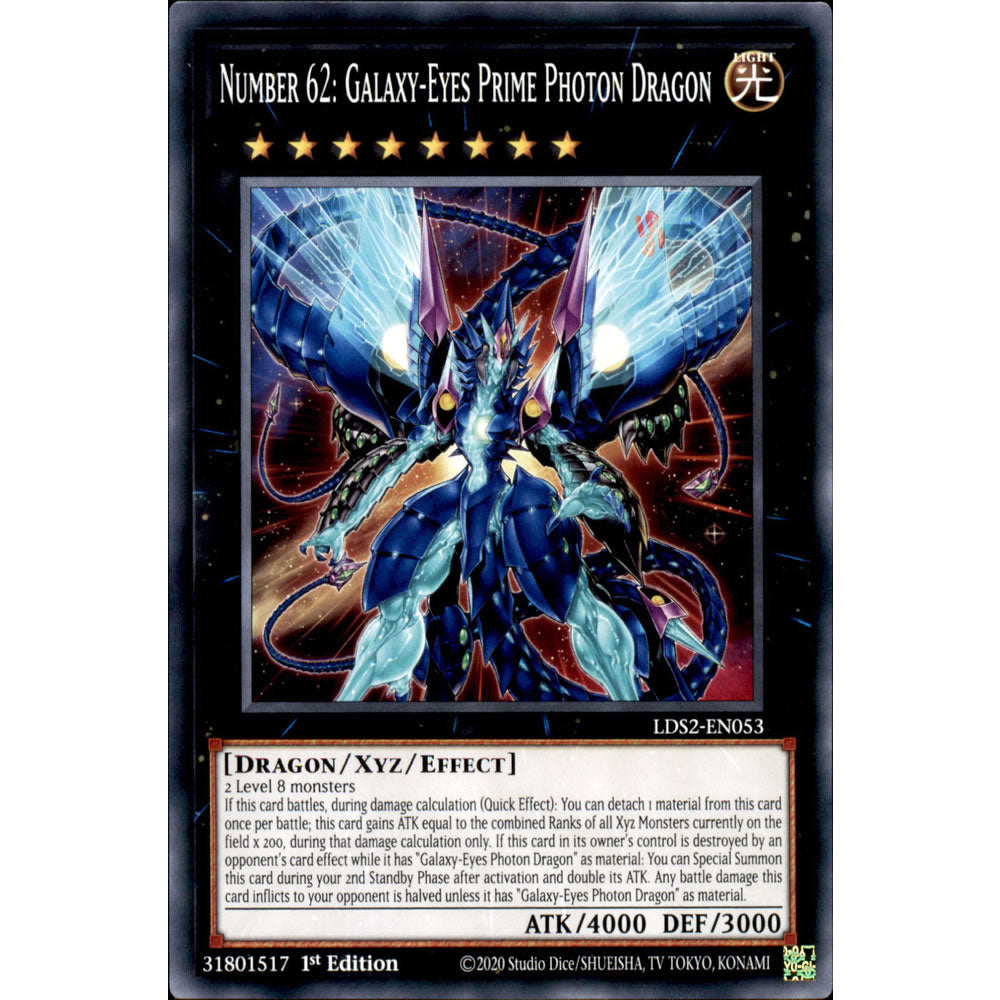 Number 62: Galaxy-Eyes Prime Photon Dragon LDS2-EN053 Yu-Gi-Oh! Card from the Legendary Duelists: Season 2 Set