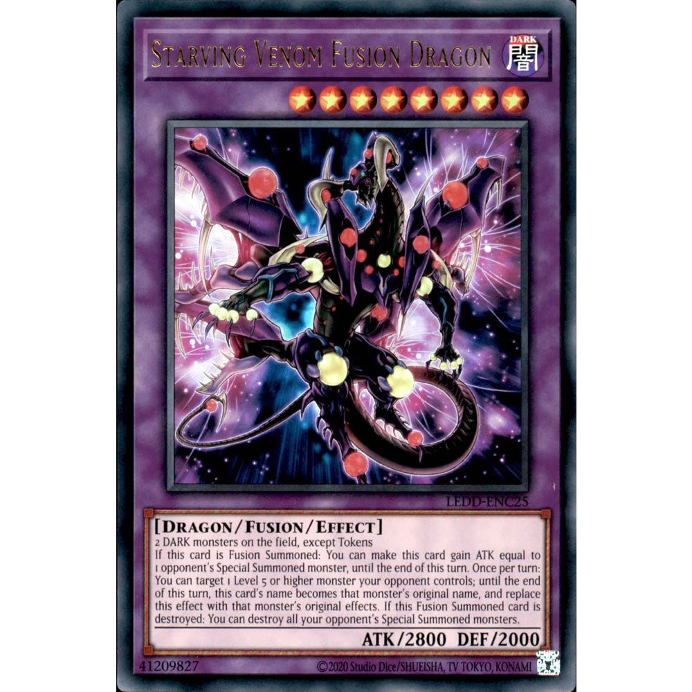 Yugioh Number Cards Yu-Gi-Oh! STARVING VENOM FUSION DRAGON Ultra Rare LEDD-ENC25 Near Mint/Mint YuGiOh Starving Venom Dragon Yugioh Number Cards Yu-Gi-Oh! STARVING VENOM FUSION DRAGON Ultra Rare LEDD-ENC25 Near Mint/Mint YuGiOh Starving Venom Dragon