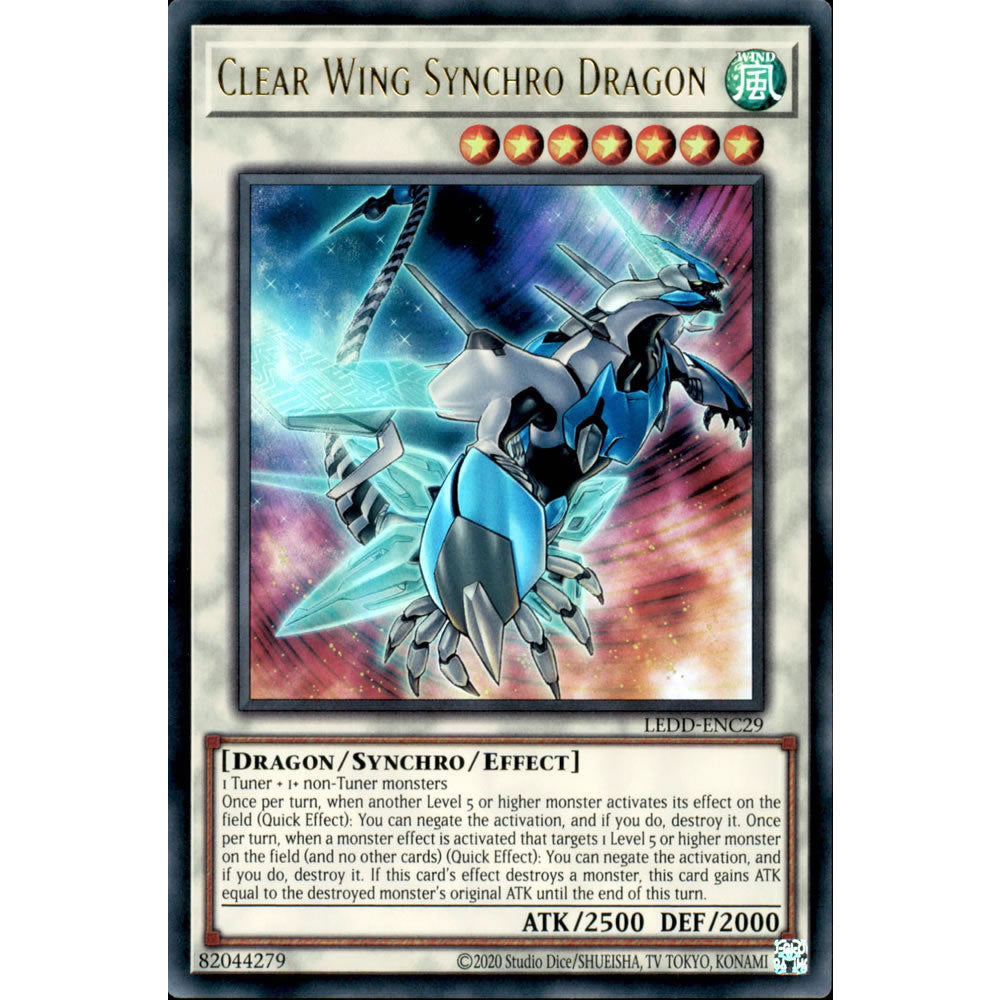 Clear Wing Synchro Dragon LEDD-ENC29 Yu-Gi-Oh! Card Clear Wing Synchro Dragon LEDD-ENC29 Yu-Gi-Oh! Card