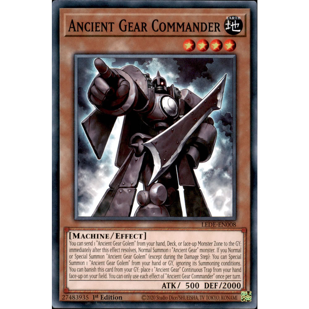 Ancient Gear Commander LEDE-EN008 Yu-Gi-Oh! Card from the Legacy of Destruction Set