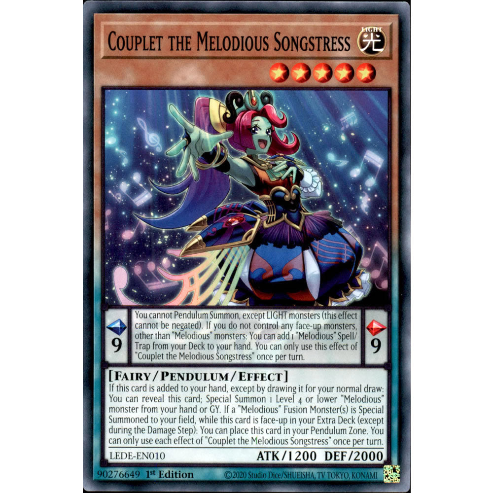Couplet the Melodious Songstress LEDE-EN010 Yu-Gi-Oh! Card from the Legacy of Destruction Set
