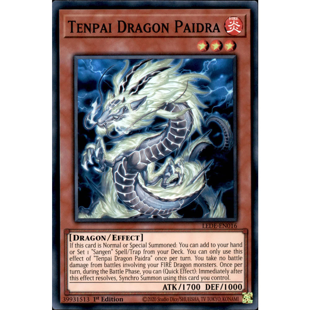 Tenpai Dragon Paidra LEDE-EN016 Yu-Gi-Oh! Card from the Legacy of Destruction Set