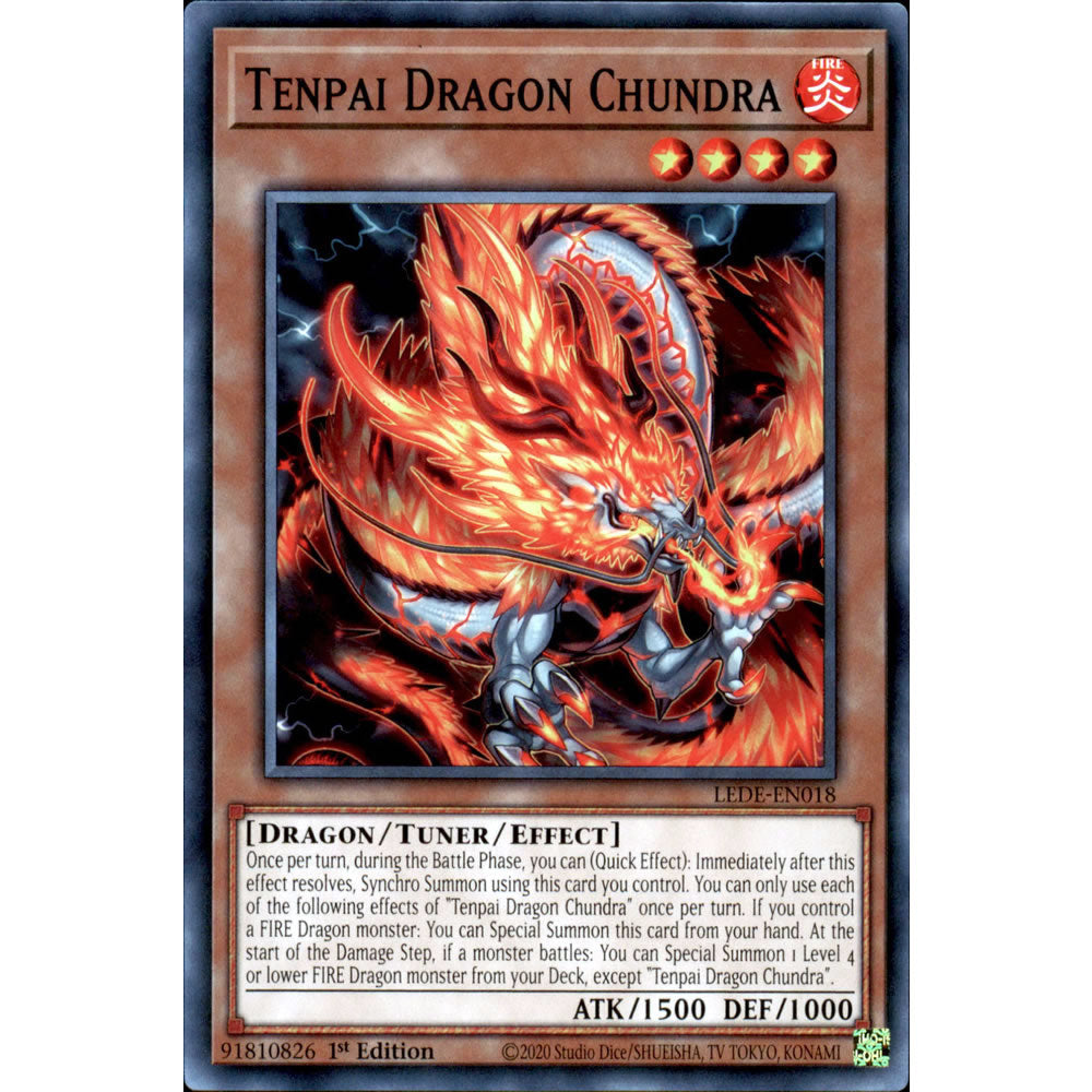 Tenpai Dragon Chundra LEDE-EN018 Yu-Gi-Oh! Card from the Legacy of Destruction Set