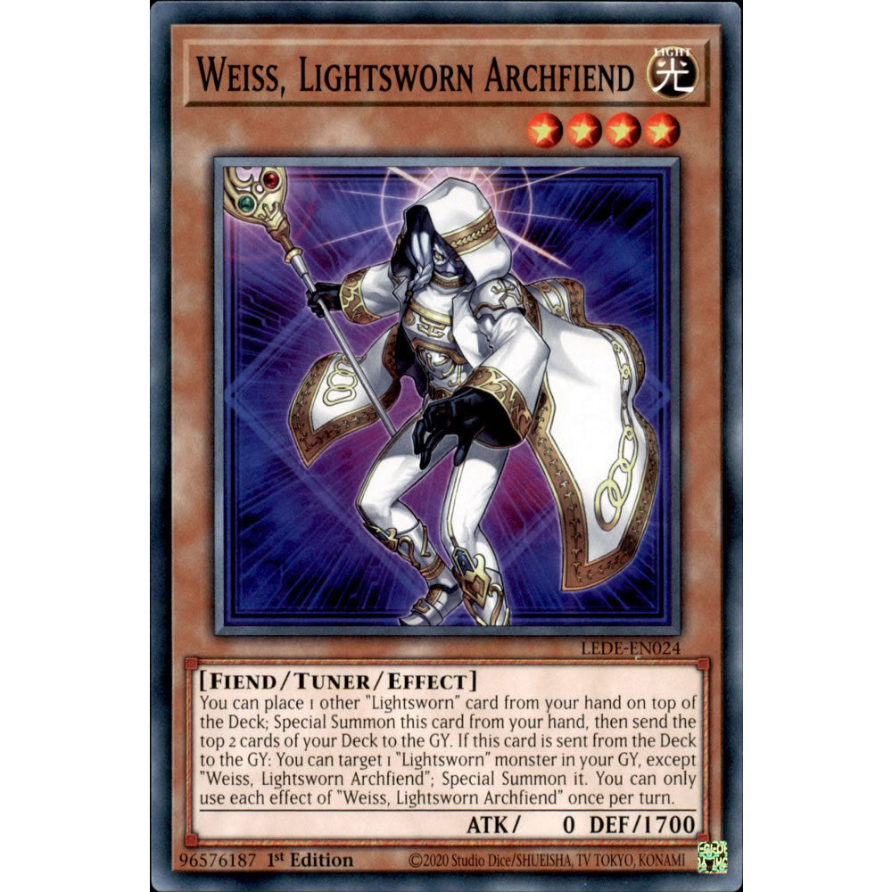 Weiss, Lightsworn Archfiend LEDE-EN024 Yu-Gi-Oh! Card from the Legacy of Destruction Set