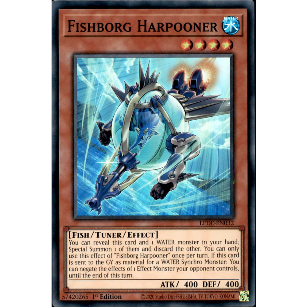 Fishborg Harpooner LEDE-EN032 Yu-Gi-Oh! Card from the Legacy of Destruction Set