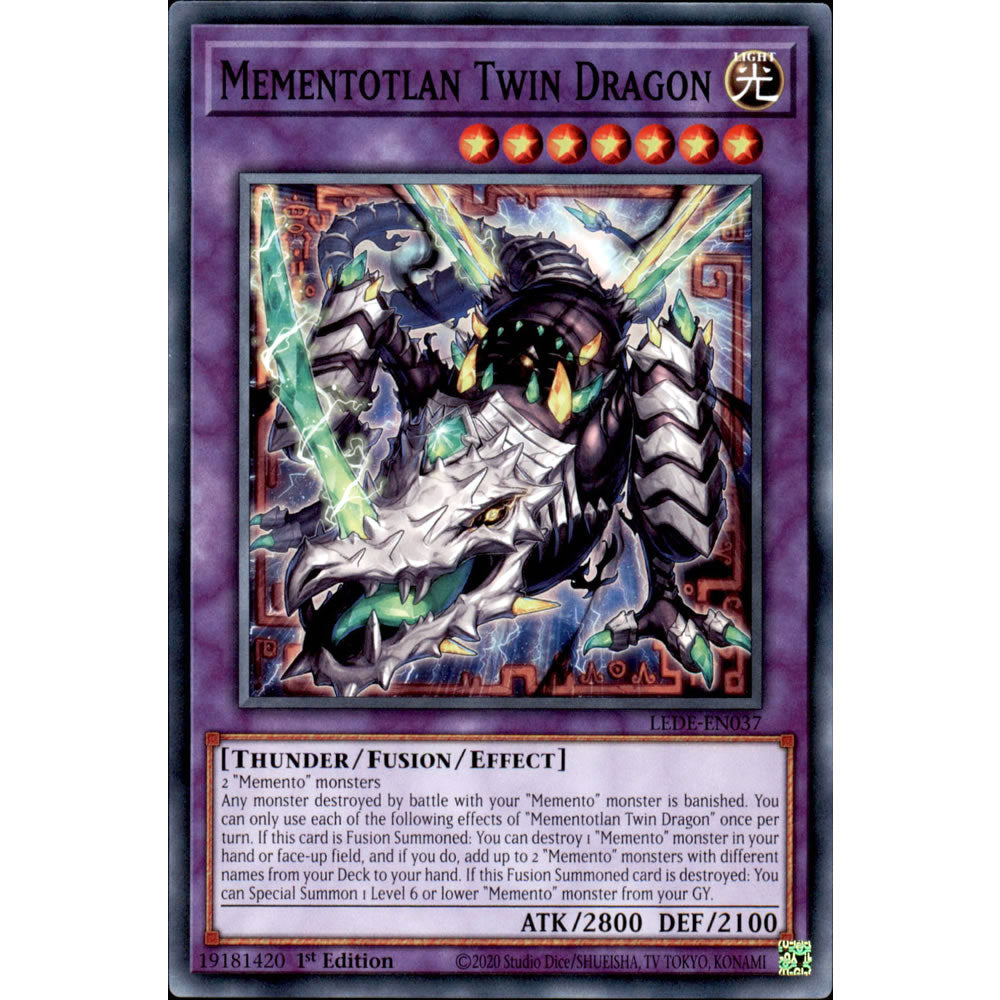 Mementotlan Twin Dragon LEDE-EN037 Yu-Gi-Oh! Card from the Legacy of Destruction Set