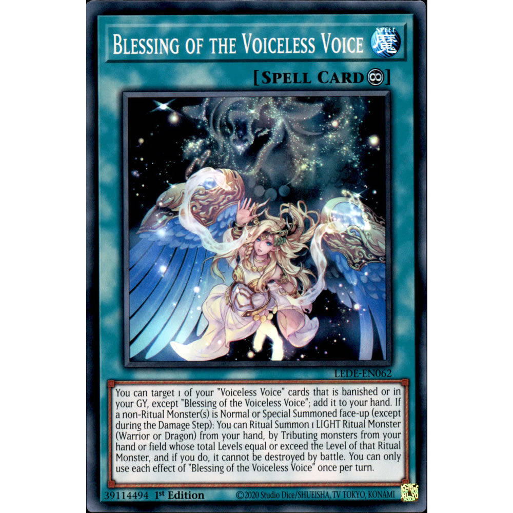 Blessing of the Voiceless Voice LEDE-EN062 Yu-Gi-Oh! Card from the Legacy of Destruction Set