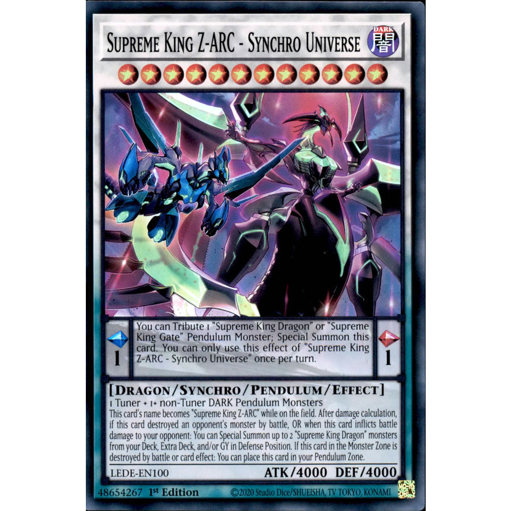 Supreme King Z-ARC - Synchro Universe LEDE-EN100 Yu-Gi-Oh! Card from the Legacy of Destruction Set