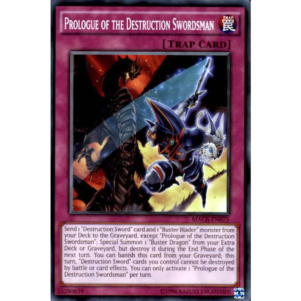 Prologue of the Destruction Swordsman MACR-EN075 Yu-Gi-Oh! Card from the Maximum Crisis Set