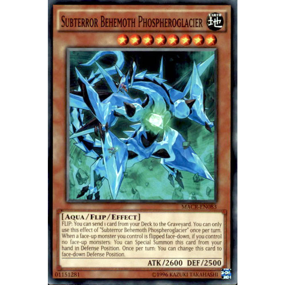 Subterror Behemoth Phospheroglacier MACR-EN083 Yu-Gi-Oh! Card from the Maximum Crisis Set