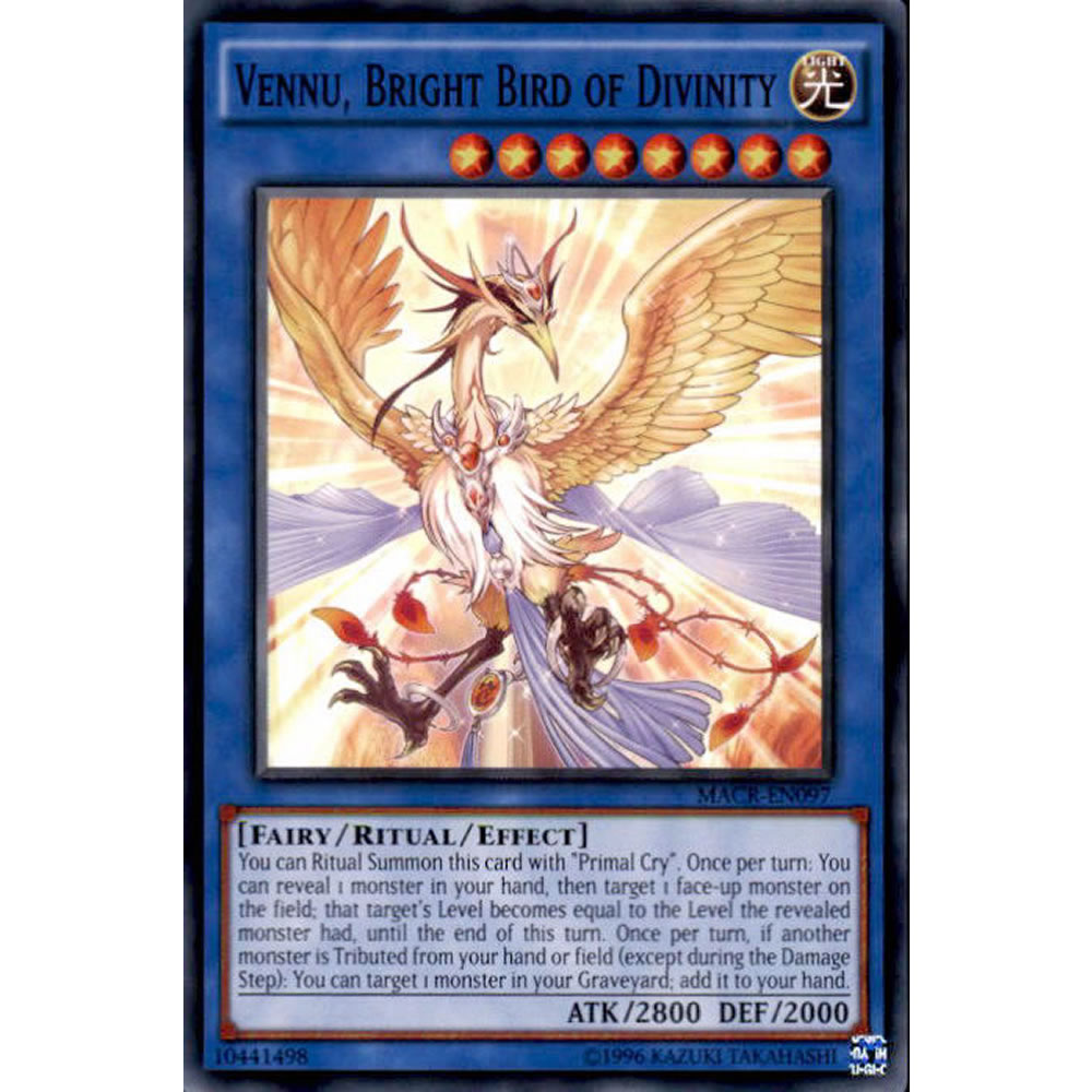 Vennu, Bright Bird of Divinity MACR-EN097 Yu-Gi-Oh! Card from the Maximum Crisis Set