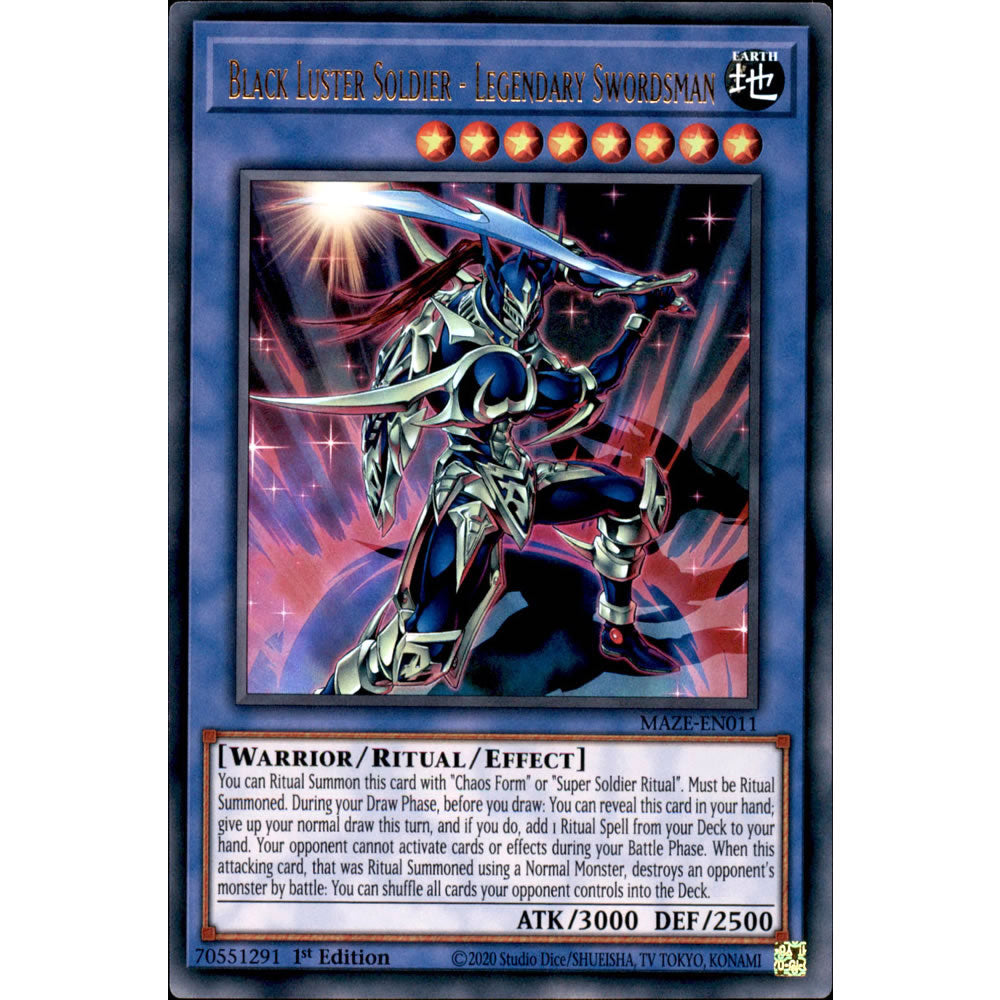 Black Luster Soldier - Legendary Swordsman MAZE-EN011 Yu-Gi-Oh! Card from the Maze of Memories Set