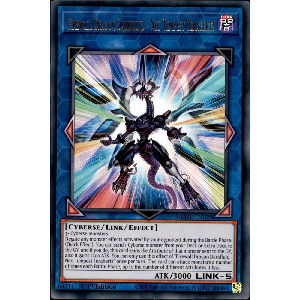 Firewall Dragon Darkfluid - Neo Tempest Terahertz MAZE-EN028 Yu-Gi-Oh! Card from the Maze of Memories Set