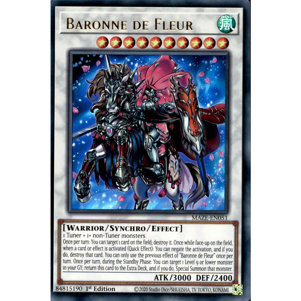 Baronne de Fleur MAZE-EN051 Yu-Gi-Oh! Card from the Maze of Memories Set