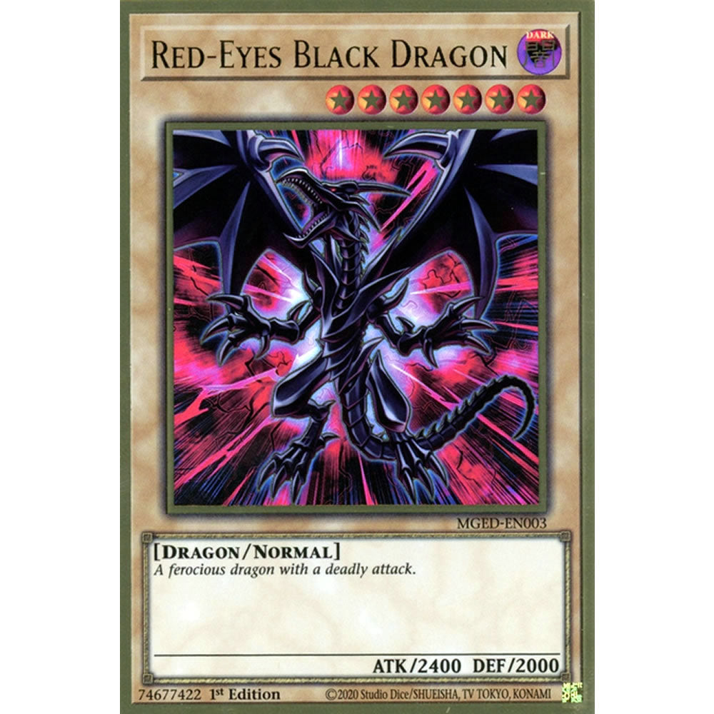 Red-Eyes Black Dragon (alternate art) MGED-EN003 Yu-Gi-Oh! Card from the Maximum Gold: El Dorado Set