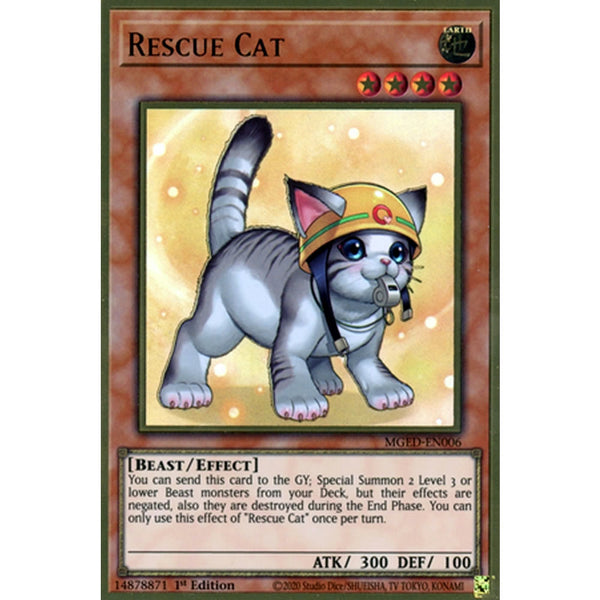 Rescue Cat (alternate art) MGED-EN006 Yu-Gi-Oh! Card