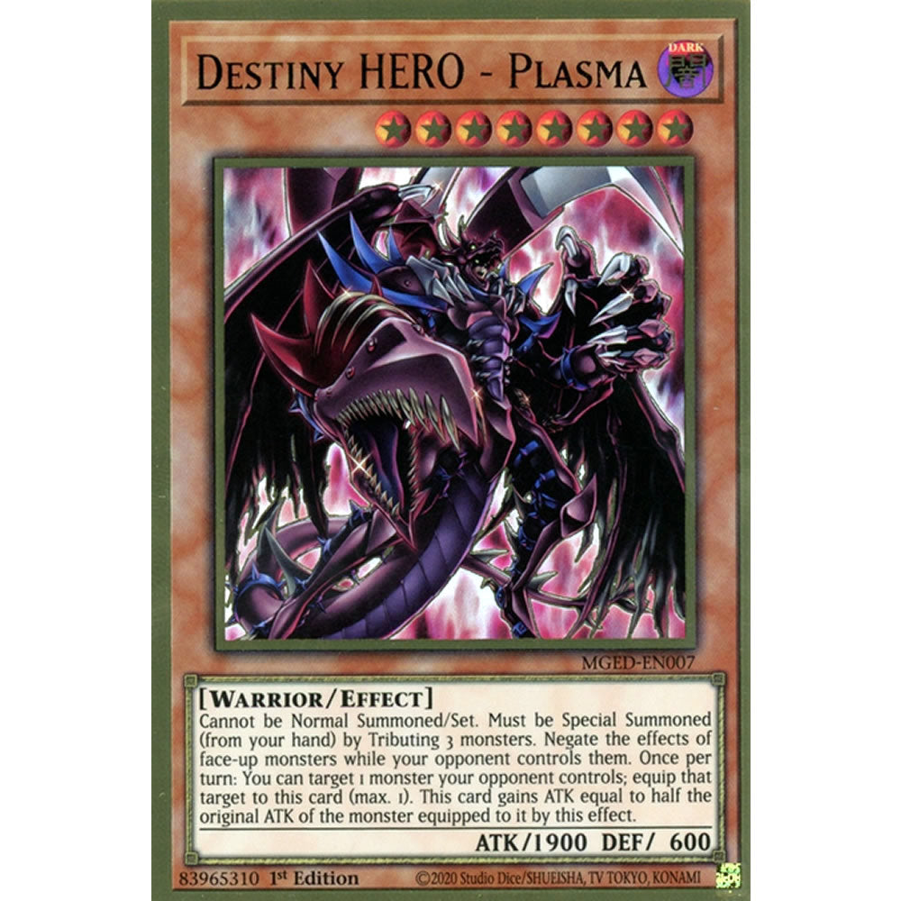 Destiny HERO - Plasma (alternate art) MGED-EN007 Yu-Gi-Oh! Card from the Maximum Gold: El Dorado Set