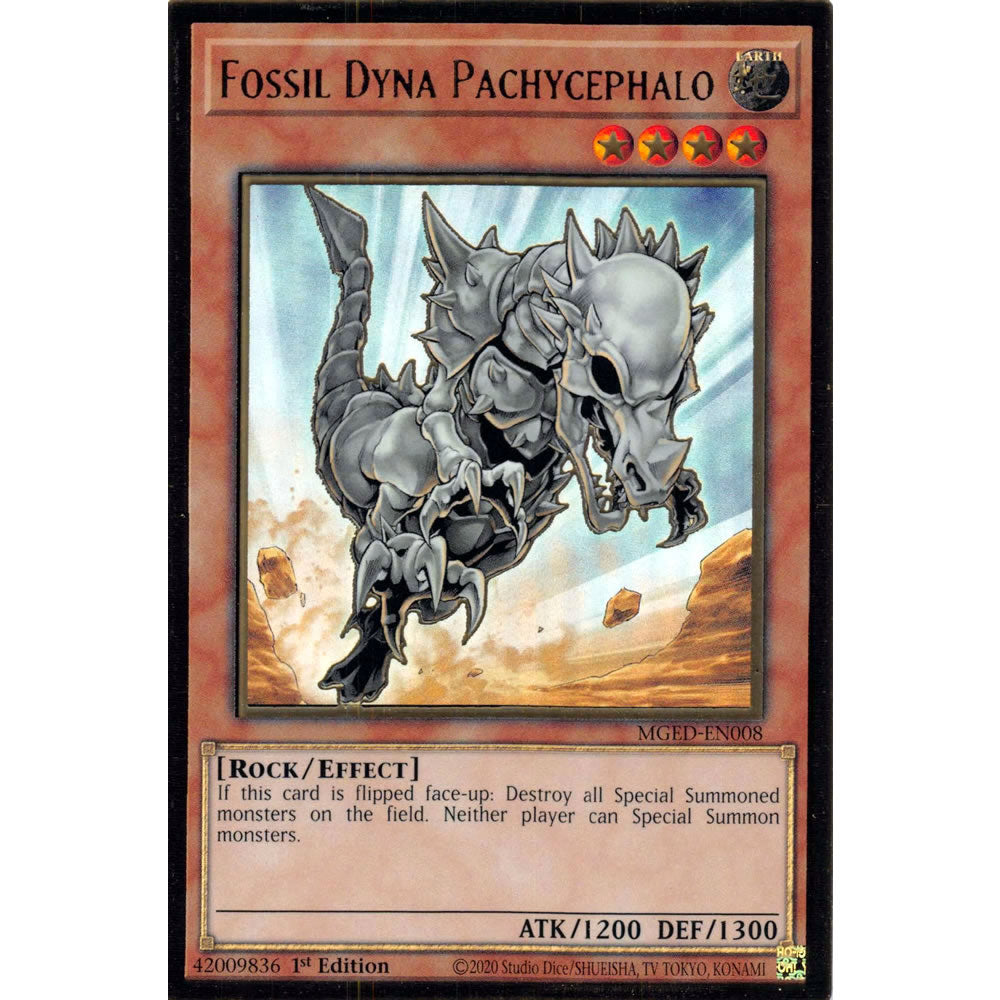 Fossil Dyna Pachycephalo MGED-EN008 Yu-Gi-Oh! Card from the Maximum Gold: El Dorado Set