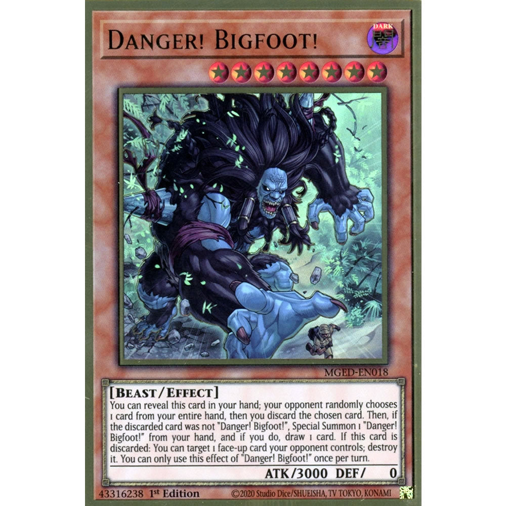 Danger! Bigfoot! MGED-EN018 Yu-Gi-Oh! Card from the Maximum Gold: El Dorado Set