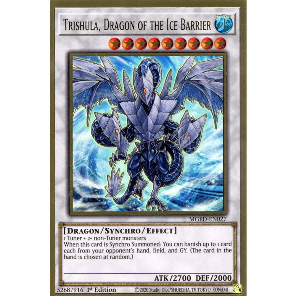 Trishula, Dragon of the Ice Barrier MGED-EN027 Yu-Gi-Oh! Card from the Maximum Gold: El Dorado Set