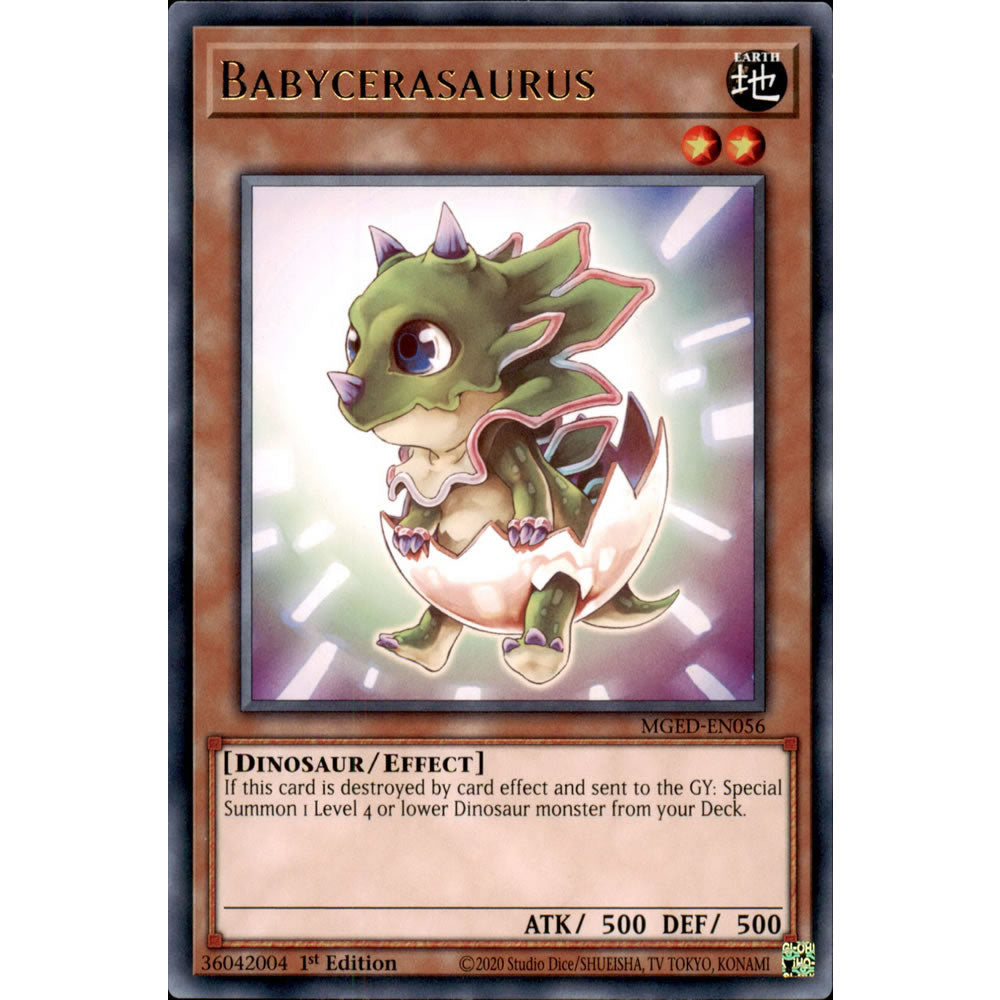 Babycerasaurus MGED-EN056 Yu-Gi-Oh! Card from the Maximum Gold: El Dorado Set