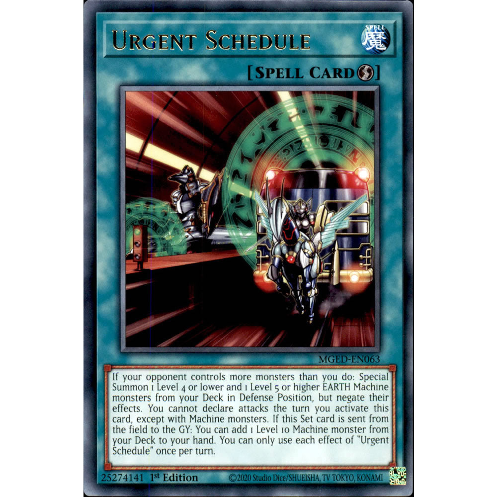 Urgent Schedule MGED-EN063 Yu-Gi-Oh! Card from the Maximum Gold: El Dorado Set