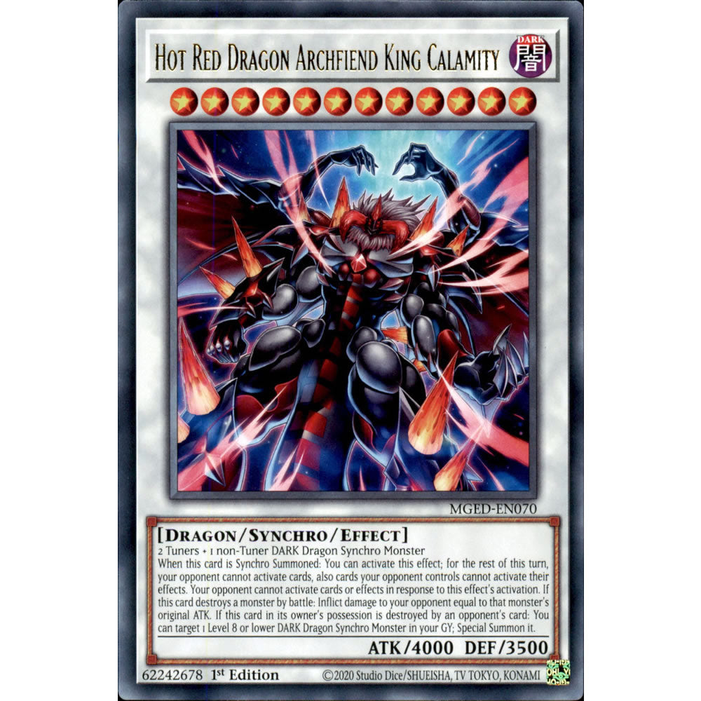 Hot Red Dragon Archfiend King Calamity MGED-EN070 Yu-Gi-Oh! Card from the Maximum Gold: El Dorado Set