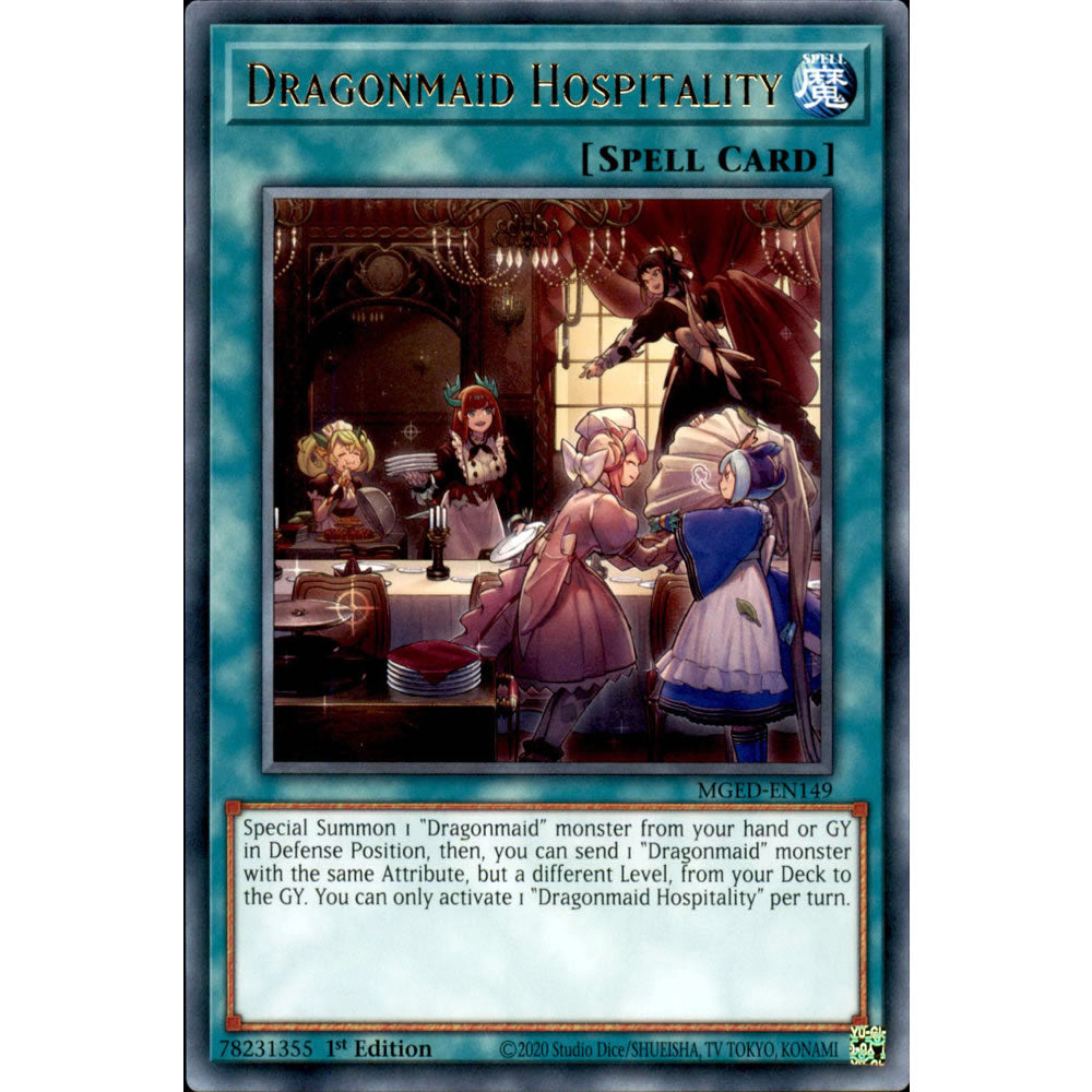 Dragonmaid Hospitality MGED-EN149 Yu-Gi-Oh! Card from the Maximum Gold: El Dorado Set