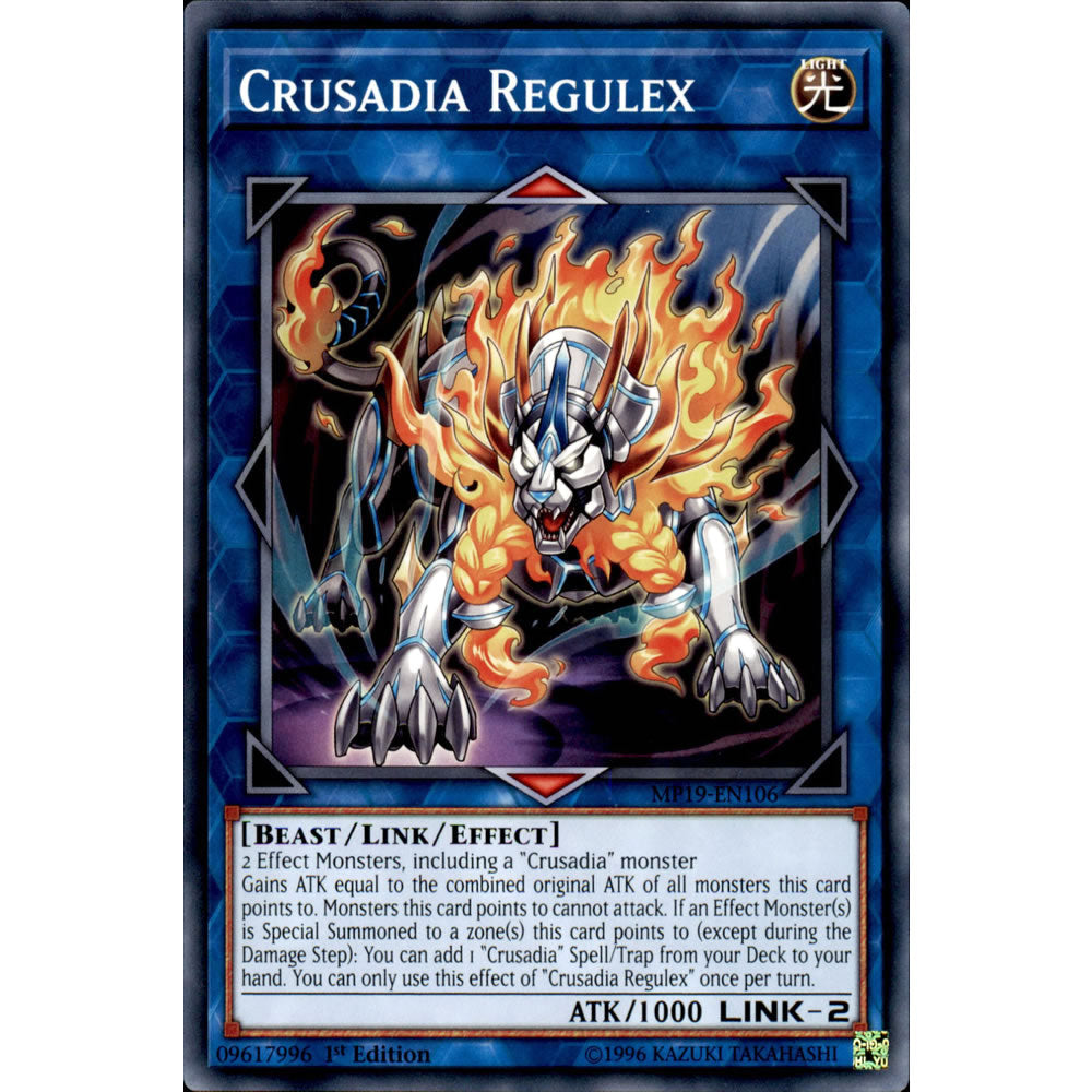 Crusadia Regulex MP19-EN106 Yu-Gi-Oh! Card from the Mega Tin 2019 Mega Pack Set
