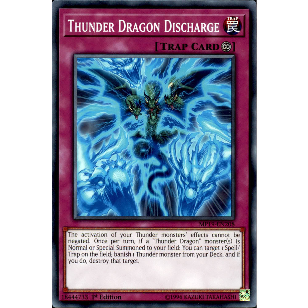 Thunder Dragon Discharge MP19-EN208 Yu-Gi-Oh! Card from the Mega Tin 2019 Mega Pack Set