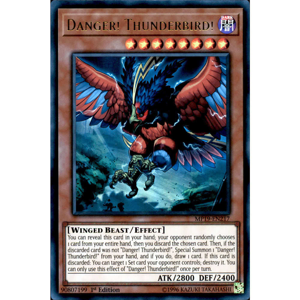 Danger! Thunderbird! MP19-EN217 Yu-Gi-Oh! Card from the Mega Tin 2019 Mega Pack Set