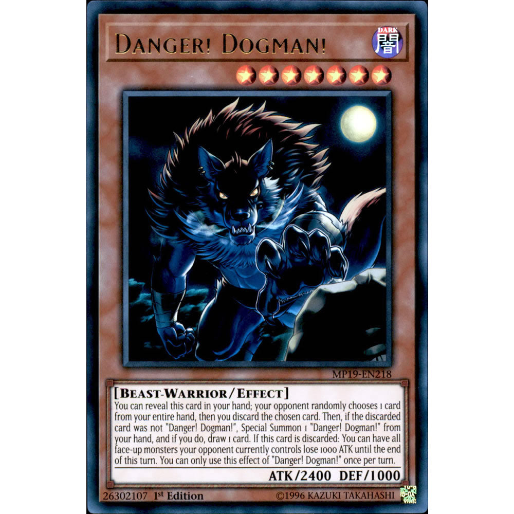 Danger! Dogman! MP19-EN218 Yu-Gi-Oh! Card from the Mega Tin 2019 Mega Pack Set
