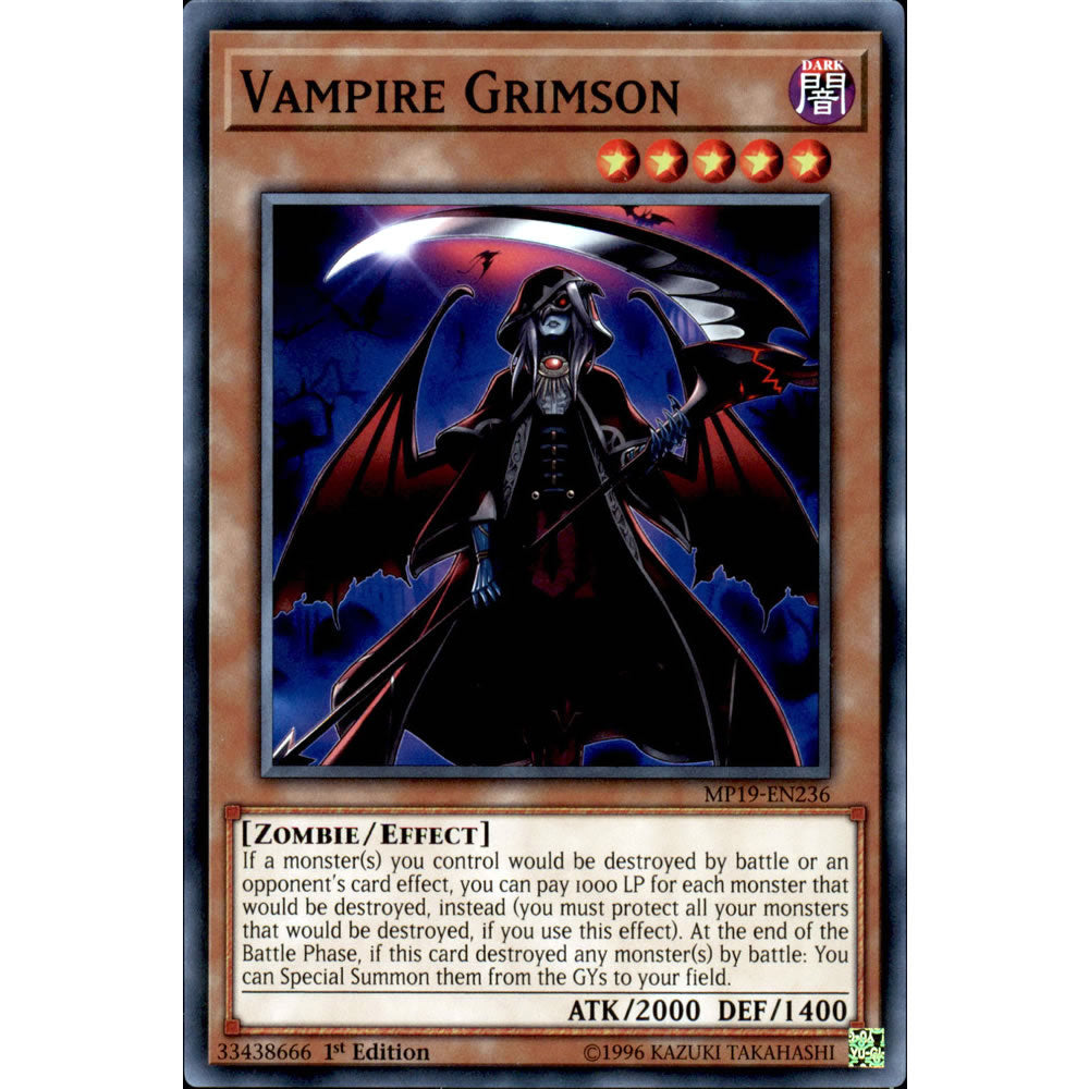 Vampire Grimson MP19-EN236 Yu-Gi-Oh! Card from the Mega Tin 2019 Mega Pack Set