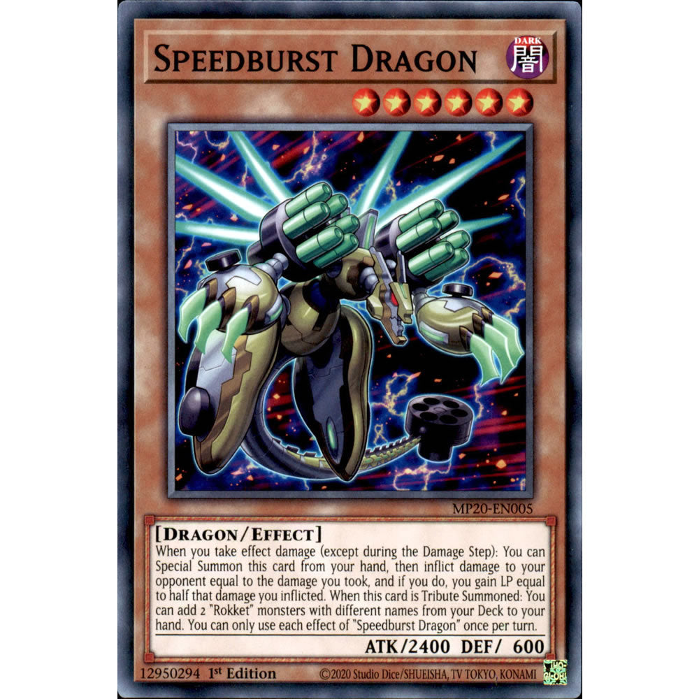 Speedburst Dragon MP20-EN005 Yu-Gi-Oh! Card from the Mega Tin 2020 Mega Pack Set