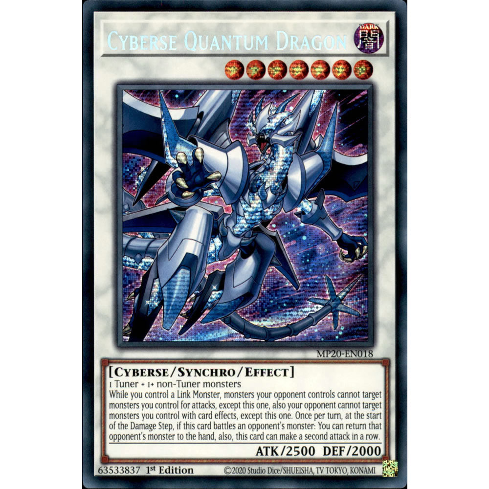 Cyberse Quantum Dragon MP20-EN018 Yu-Gi-Oh! Card from the Mega Tin 2020 Mega Pack Set